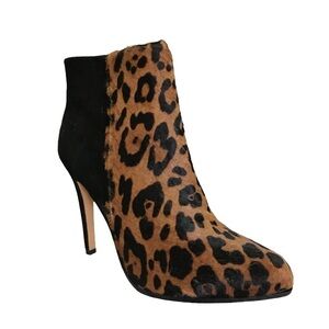 Club Monaco Dyed Calf Hair Leopard Print Booties